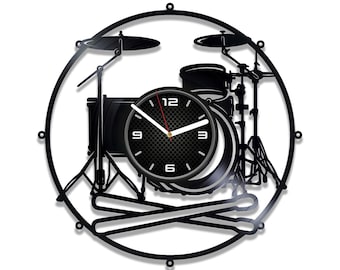 Drums SVG, Metal Laser Cut, Musical Instrument Design, Clock Cutout, Glowforge Template, Vector Files, Instant Digital Download