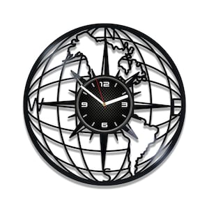 Erde SVG, Weltkarte Uhr, Metall Laserschnitt, Vektor-Design, sofortiger digitaler Download, CNC-Maschinendateien, Cricut-Vorlage