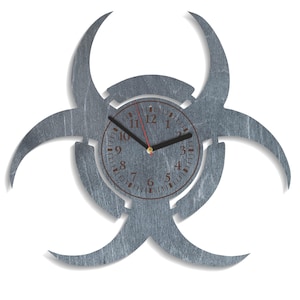 Biohazard Symbol SVG, Danger Sign, Clock Vector File, Laser Ready Design, Wooden Cutout, Instant Download, Glowforge, CNC, Cricut