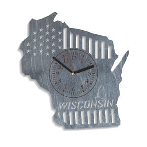 Relógio de Wisconsin, SVG do estado de Wisconsin, contorno de mapa, corte a laser de madeira, download digital de formatos svg ai cdr, Cricut, Glowforge, Xtool, CNC