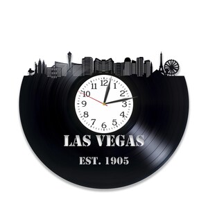 SVG di Las Vegas City, design del Nevada, file di taglio laser Skyline, creazione di orologi, modello Cricut, progetti Glowforge, download immediato
