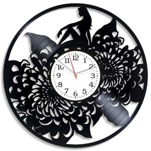 Mujeres y flores SVG, arte de aster, silueta de niña, plantillas de corte láser, descarga instantánea, diseños de plantas, reloj vectorial, manualidades con Cricut