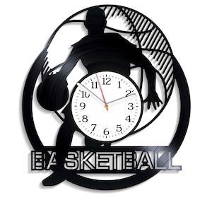Joueur de basket-ball SVG, design sportif, vinyle horloge SVG, basket-ball découpé au laser, panneau plasma CNC, fichiers bois Glowforge, téléchargement immédiat