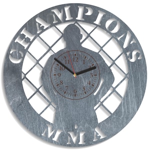 Meister SVG, MMA Kämpfer Silhouette, Laser geschnitten Uhr, Glowforge Craft, Xtool Holzprojekt, CNC Design, digitaler Download Dateien