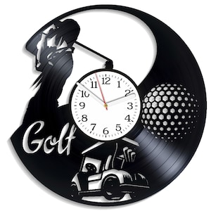 Silueta de golfista, SVG de golf para Cricut, corte láser vectorial, plantilla de reloj, letrero de metal CNC, diseños Glowforge, proyectos CNC, descarga digital