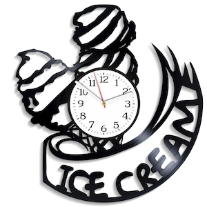 Eis SVG, Essen Uhr, CNC-Schneiden, laserfertige Designs, digitale Produkte, lasergeschnittene Blechschilder, Glowforge Holz, Schallplattenausschnitt