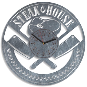 Steak house SVG, SVG de viande, art du barbecue, conception de grillades, horloge découpée au laser, projets Cricut en bois, téléchargement numérique ai cdr svg Formats
