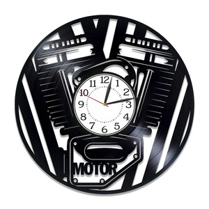 Motor SVG, Autoteile SVG, Laser geschnitten Uhr, Mechaniker Design, Manhöhle Kunst, Garagenschild, Schallplattenausschnitt, digitaler Download, CNC-Dateien