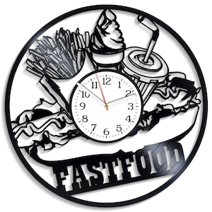 Fast Food Silhouette, Restaurant SVG, Laser Cut Design, Food Vektor, CNC Plasmen, Uhr Ausgeschnitten, Glowforge Designs, Instant Download