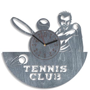 SVG de Clube de Tênis, Silhueta de Jogador de Tênis, Relógio de Parede Esportivo, Arquivos Digitais com Laser, Corte de Madeira Cricut, Arte Glowforge, Download Instantâneo