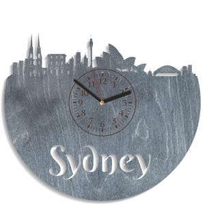 Sydney Skyline Vector, Australia SVG, City Laser Cut, Clock Pattern, Instant Digital Download, Cricut Template, CNC Plywood Cutting