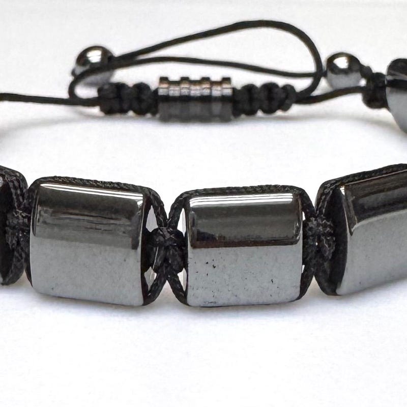 Squares Hematite Bracelet - Etsy