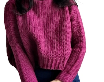 Crochet Turtleneck Sweater Pattern for Fall, Winter, Casual Outings
