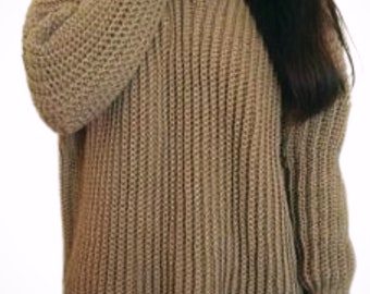 Crochet Sweater Pattern: Knit-Look Oversized Pullover (PDF Pattern)