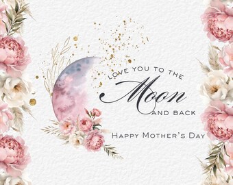 Envoltorio de chocolate Kit Kat para el Día de la Madre: Te quiero hasta la luna y de vuelta.