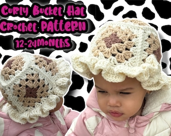 Curly Bucket Hat Crochet Patter for Toddler