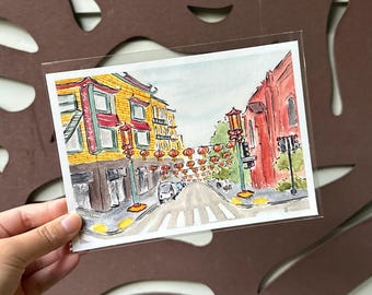 Chinatown Print - Watercolor Painting - San Francisco