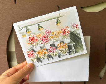 Greeting Card -  Pike Place Flower Market - Seattle Stationery