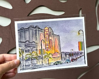 Castro Theatre Print - Watercolor Painting - San Francisco