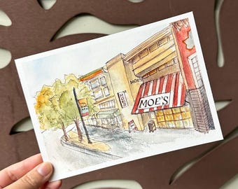 Berkeley Telegraph Avenue Print - Watercolor Painting