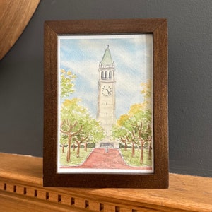 Explanada del Campanile de la Universidad de California en Berkeley - Acuarela - Impresión de postal - 5x7
