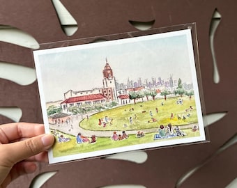 Mission Dolores Print - Watercolor Painting - San Francisco