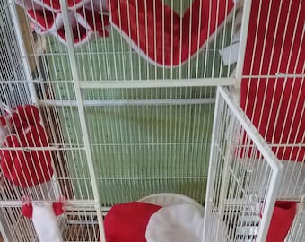 FREE SHIPPING on this Treadmill / exercise wheel and cage set combo for Sugar gliders and other small animals. Red/White