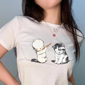 Kewpie Y2k Baby Tee, Retro Baby Tee, Vintage Crop Tee, Trending 90s Tee, Doll Baby Tee, Preppy Coquette Shirt, Aesthetic Baby Tee Women