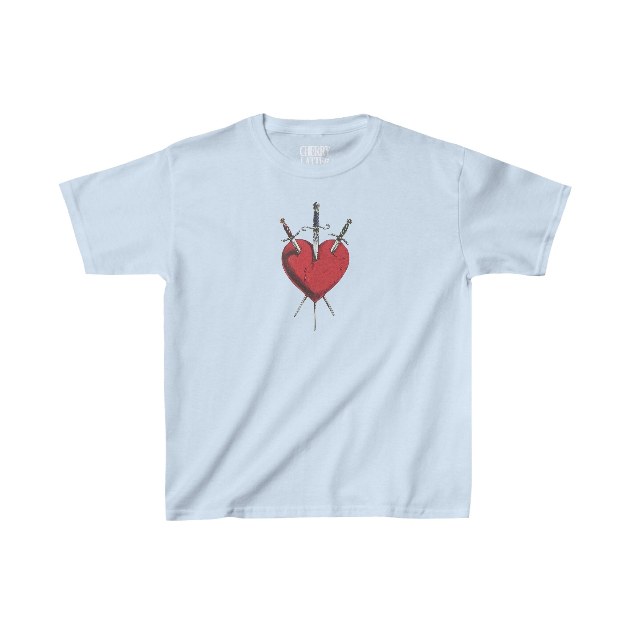 Sword Heart Baby Tee, 90s Clothing, Coquette Aesthetic, Vintage Graphic ...