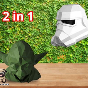 Ensemble de modèles Papercraft Super Hero Wars - Pack 2 en 1 - Low Poly - Origami 3D DIY pour décoration d'intérieur - Modèle PDF - Créations créatives super héros