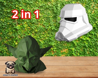 Super Hero Low Poly Papercraft Template – 2-in-1 Set (PDF Template)