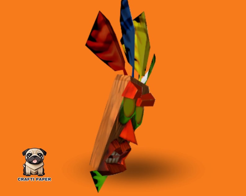 Aku Aku Mask Papercraft 3D Low Poly Room Decor (PDF Template) Etsy