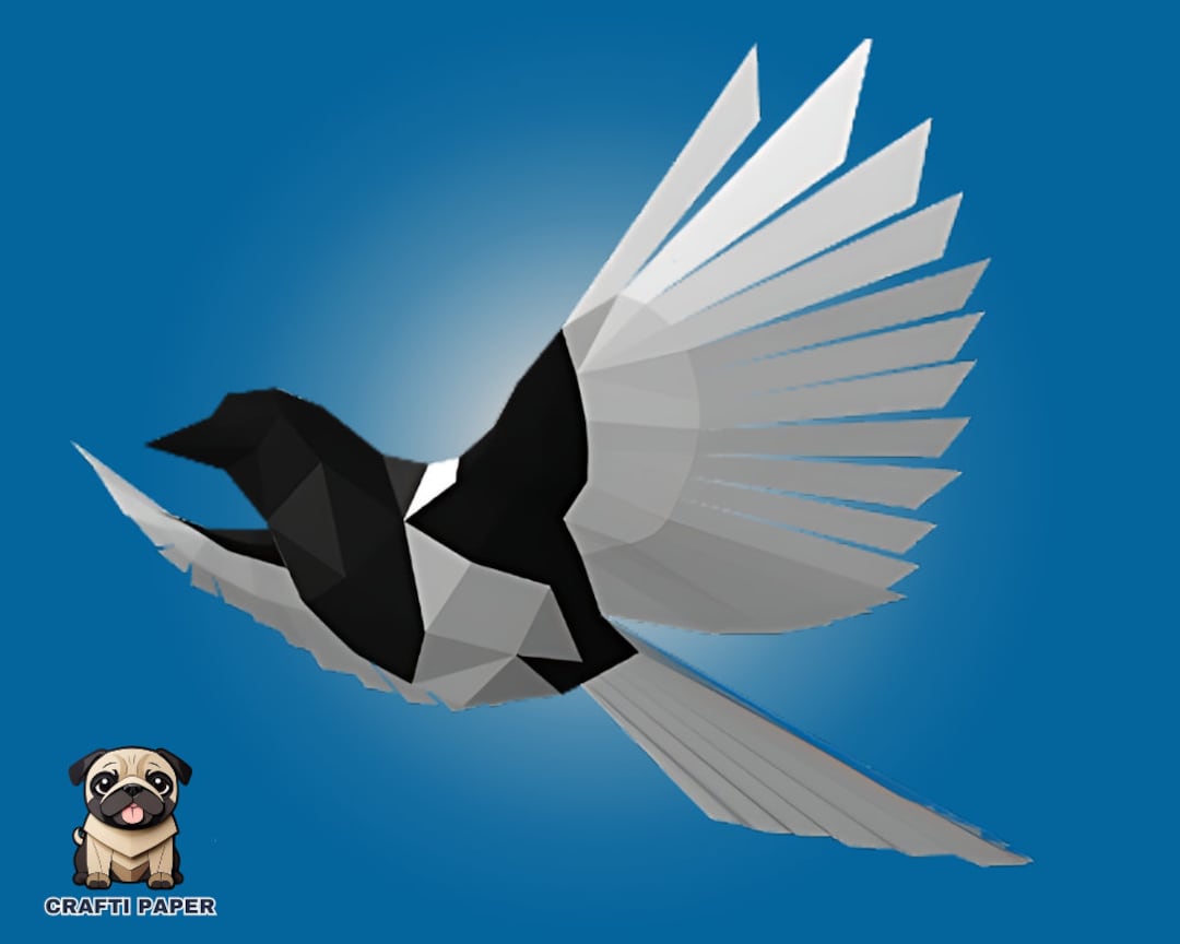 Papercraft Birds Low Poly, Paper Model, Paper Craft DXF PDF Template ...