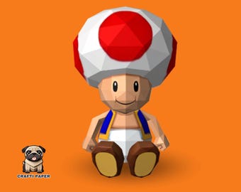 Papercraft Toad Template: Low Poly 3D Home Decor (PDF Template)