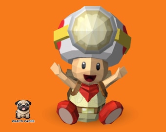 Papercraft Toad 3D Model: DIY Home Decor (PDF Template)