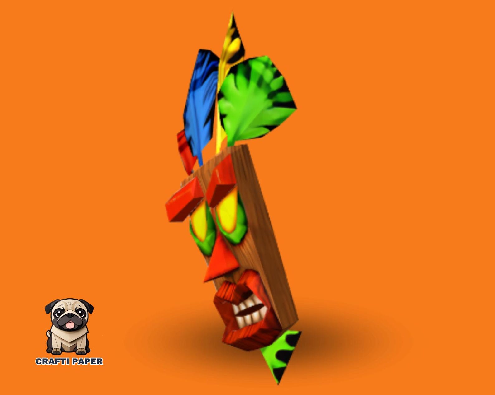 Aku Aku Mask Papercraft 3D Low Poly Room Decor (PDF Template) Etsy