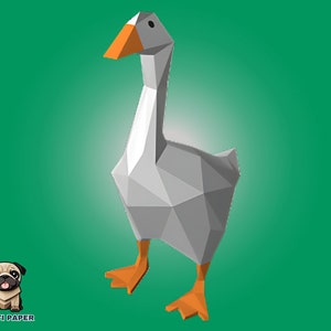 Goose Papercraft Template / Diy Animal papercraft / 3d template / DXF PDF template, paper model / Low Poly / Bird Papercraft