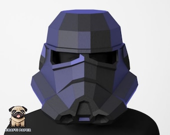 Stormtrooper Papercraft Mask: Low Poly 3D Template (PDF)