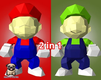 Mario Papercraft Template: 3D Super Hero Model (PDF, DXF)