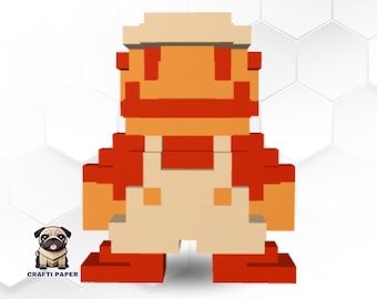 DIY Papercraft Mario-sjabloon: retro pixelkunst (pdf)