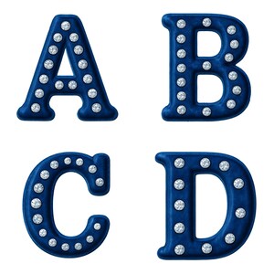 Blue Velvet Rhinestone Alphabet: Jewel Font PNG (Digital Download)