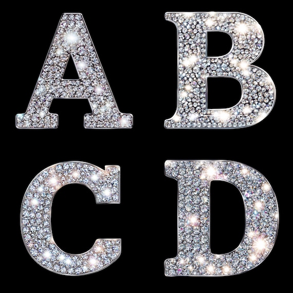 26 adesivi glitterati con lettere dell'alfabeto con strass ABC dalla A alla Z, per forniture artigianali fai da te (verde