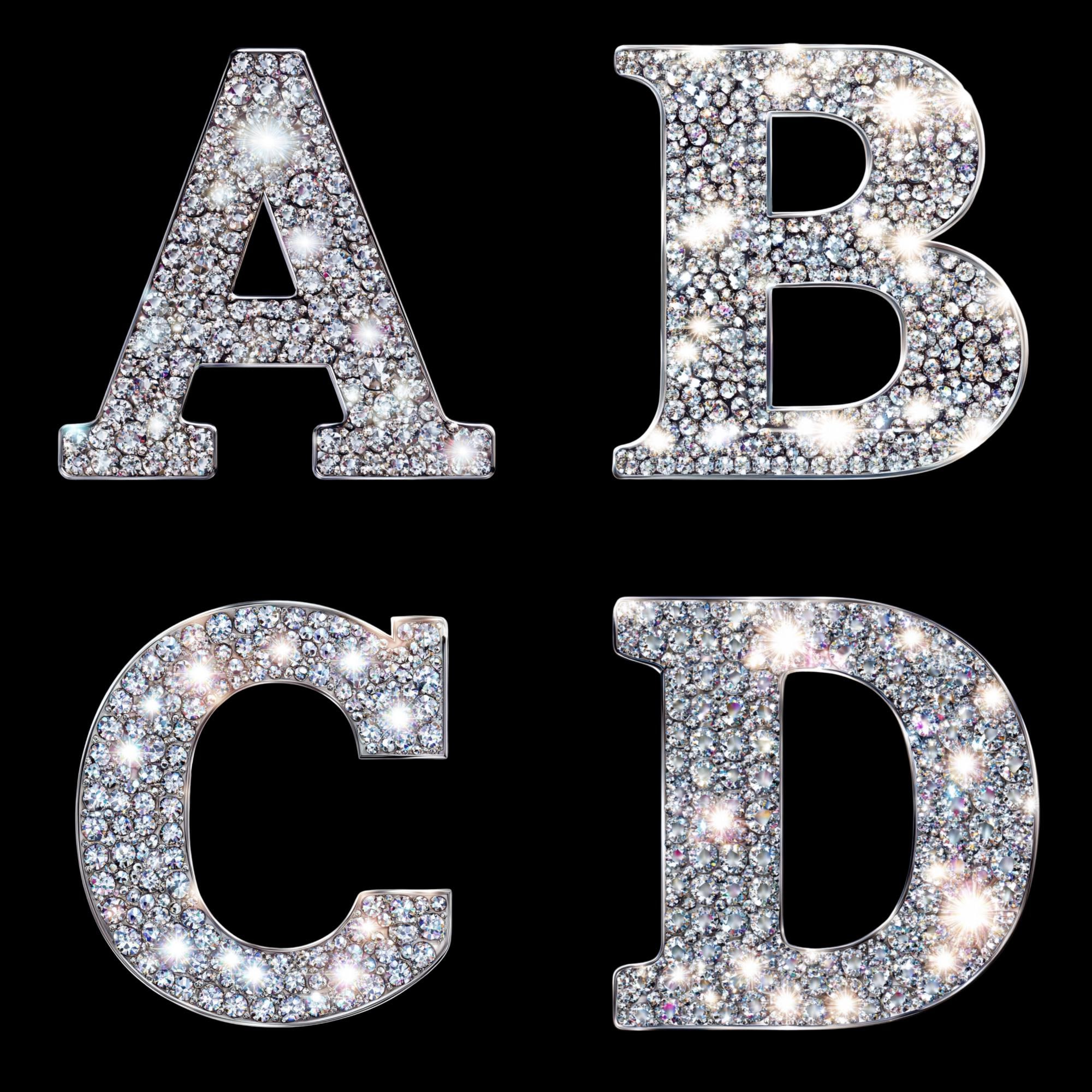 Rhinestone Alphabet Hair Clip - Silver- Letters A, E ,S 15 Pieces Glitter Rhinestone Letter Hair Pins for Women  main image 2