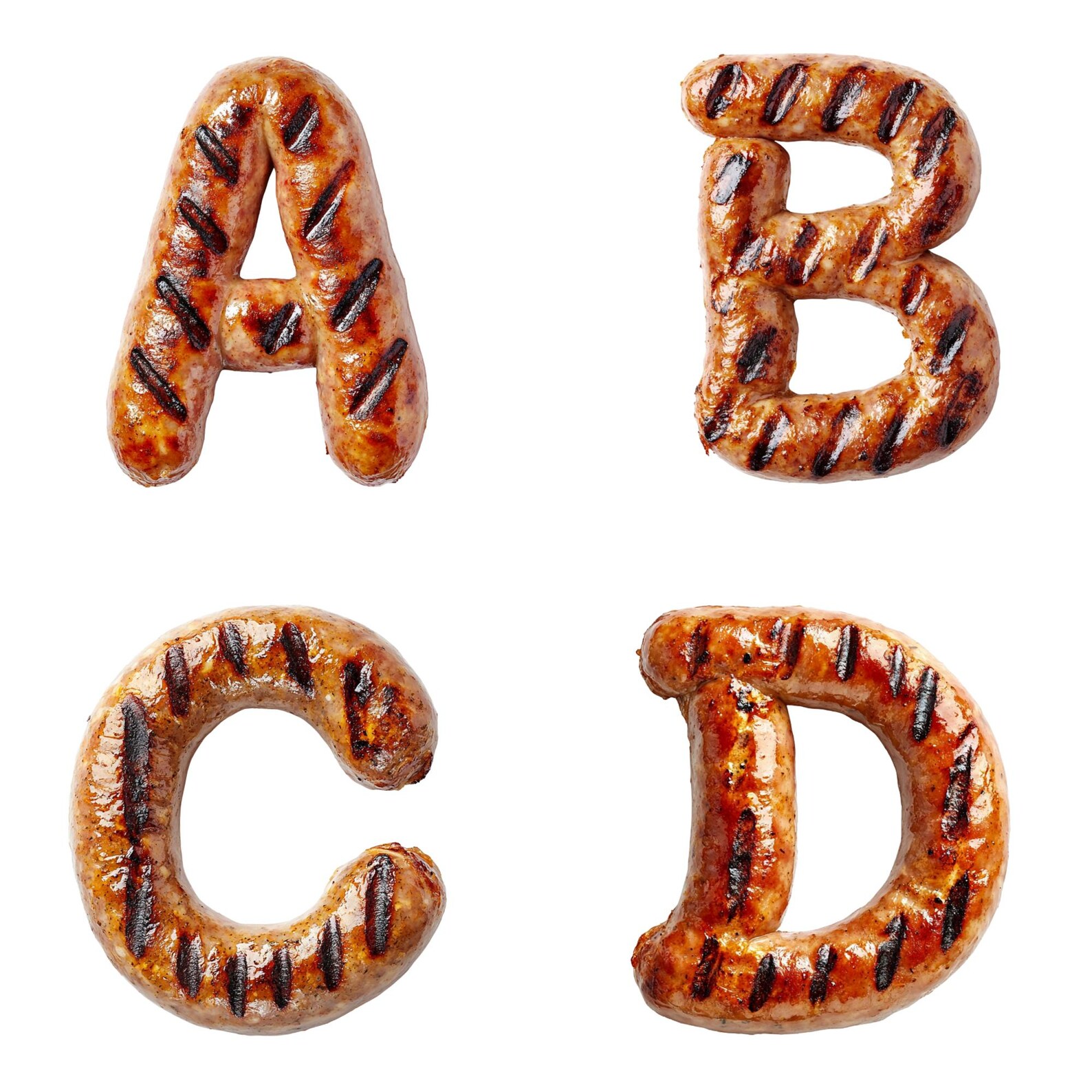 Grilled Sausage Alphabet – BBQ Food Letters Clipart (digital Download ...