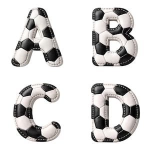 Soccer Alphabet & Numbers: A–Z Letters, 0–9 Football Patch Style (Digital Download)