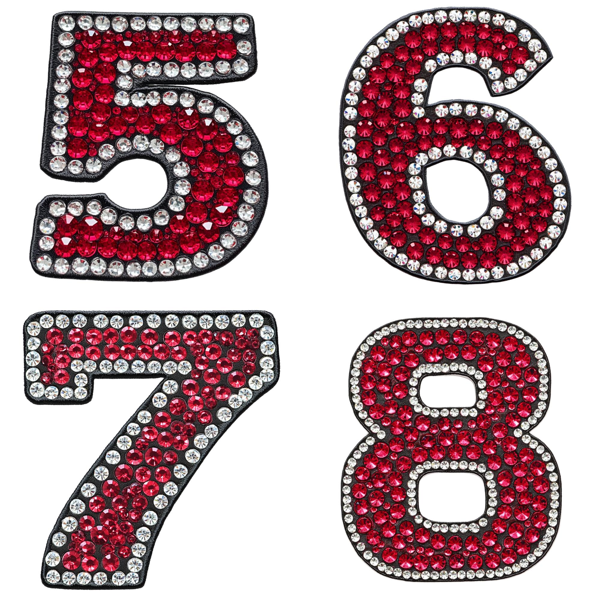 Rhinestone Alphabet Clip Art: Red & White Embroidered Letters (digital ...