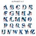 Blue Glitter Alphabet Clipart A-Z , 0-9 Snowman Design Christmas Clip ...