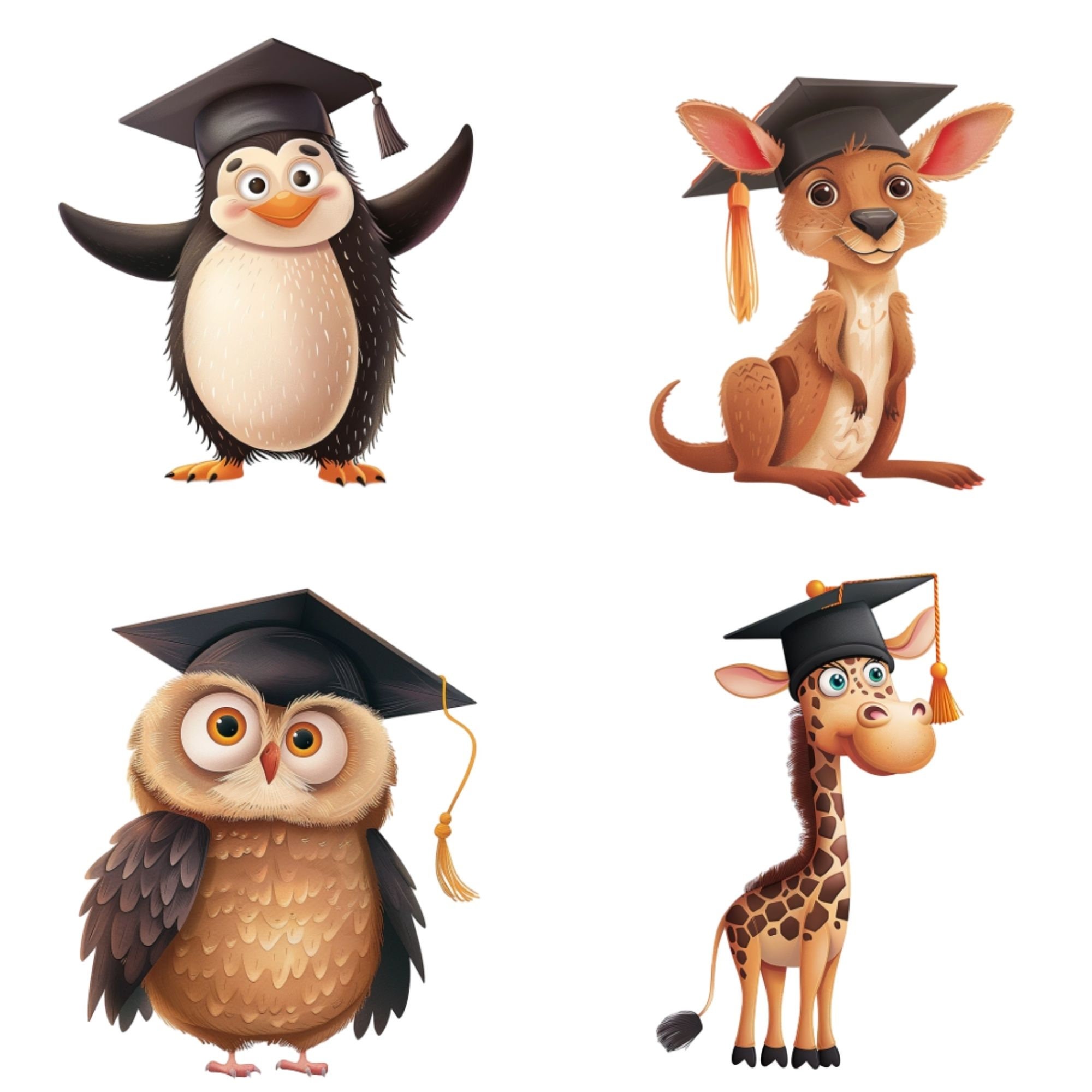 Graduated Animals Clipart Collection - Graduation Cap Animals PNG, 300 ...