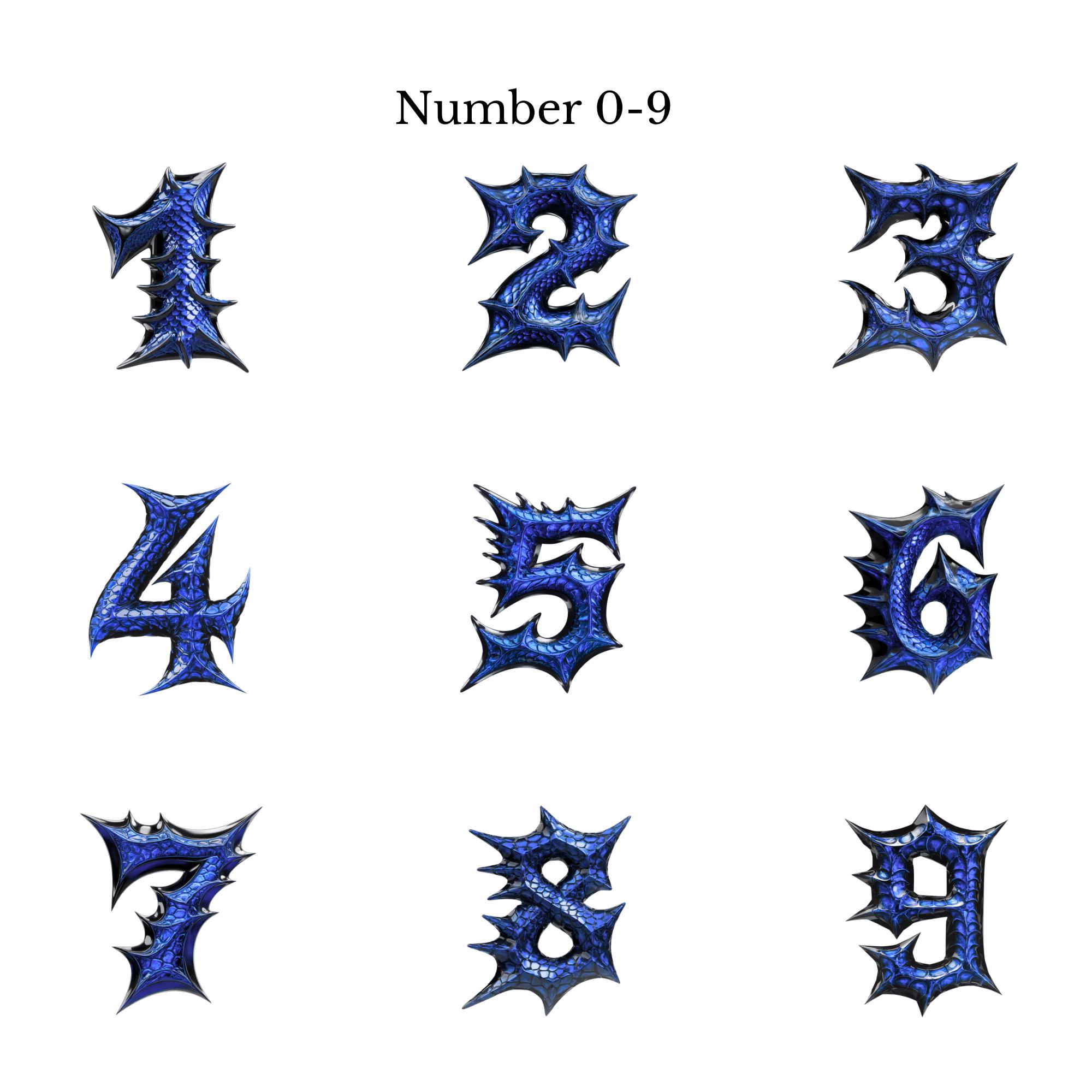 Fantasy Numbers Language Dragon Scale Alphabet Clipart: Gothic Fantasy Letters, Numbers (PNG ...