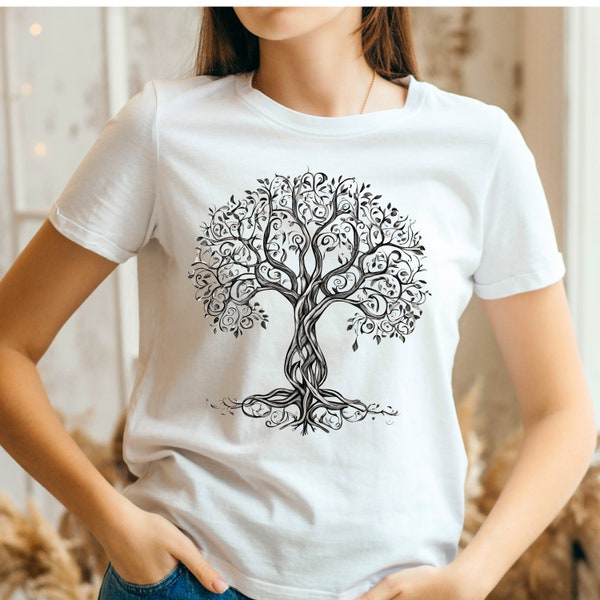 Tree of Life T-shirt, Trendy Shirt, Tree T-shirt, Life of Tree Shirt, Gift for Her, Gift for Him, Gnarled Tree T-shirt, Celtic Tree of Life